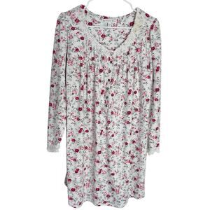 Eileen West Cottagecore Nightgown Womens S Climbing‎ Roses Lace Knit Long Sleeve